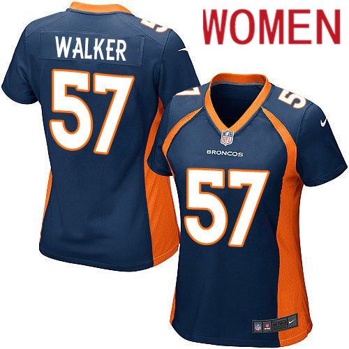 Women Denver Broncos #57 Demarcus Walker Nike Navy Game NFL Jersey